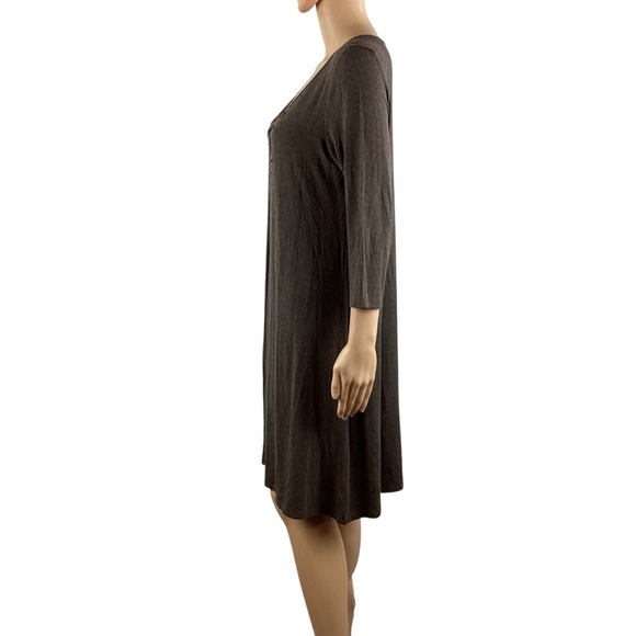 Eileen Fisher Earth Beaded Scoop Neck Knit Dress Size M - Picture 4 of 7